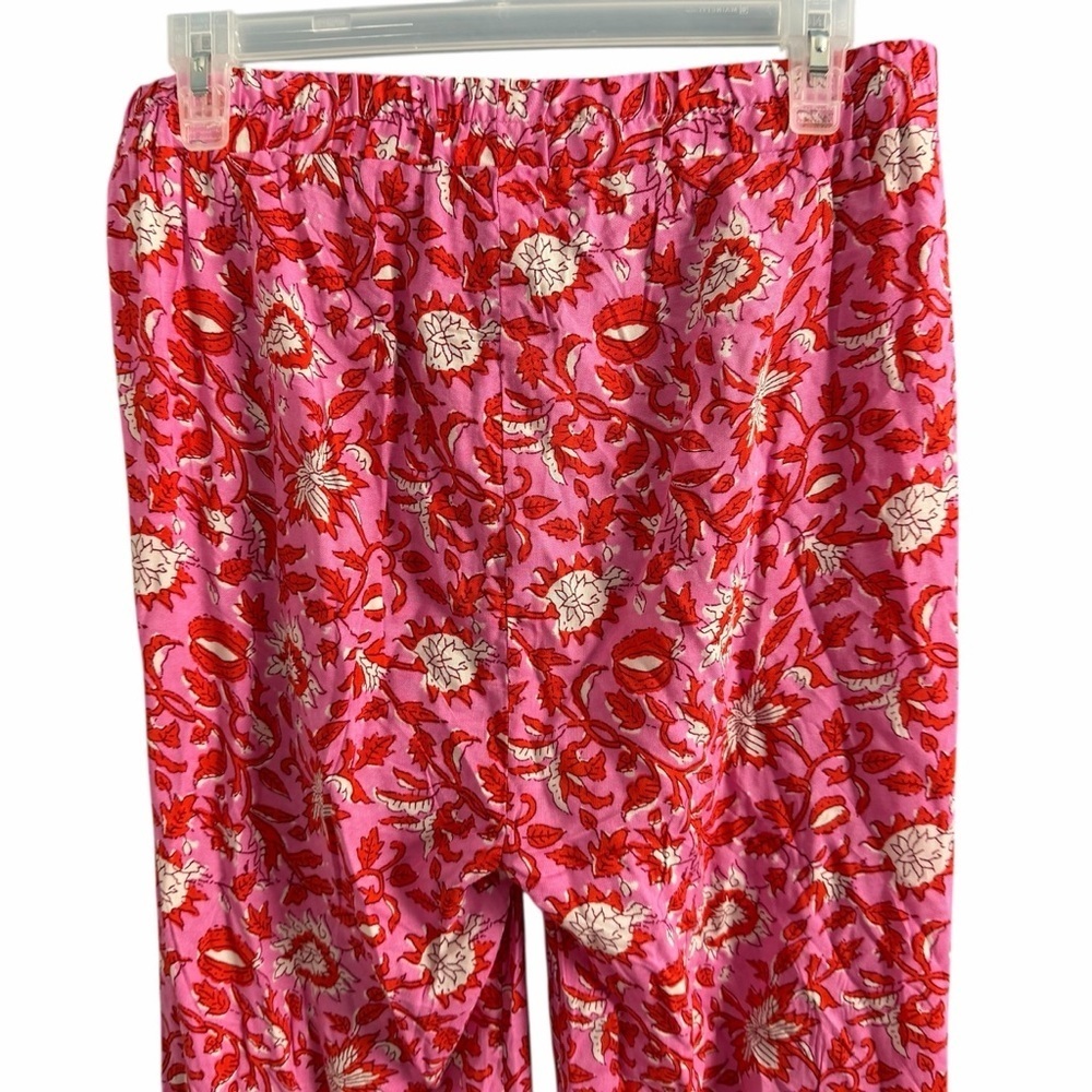 Hester & Orchard Floral Red & Pink Lounge Pants - Picture 3 of 8